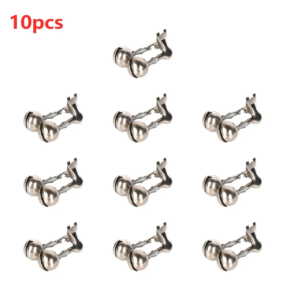 

High Quality New Fishing Alarm Bells Fish Clocks Bait Bells Call Clip Design Double Fishing Metal Spring 10 Pieces