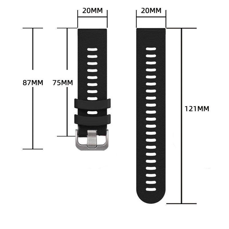 20mm Silicone Sport Watch Band For Garmin 245 Watch Strap Sports For Forerunner 245M/645/Vivoactive3/Vivomove HR Bracelet