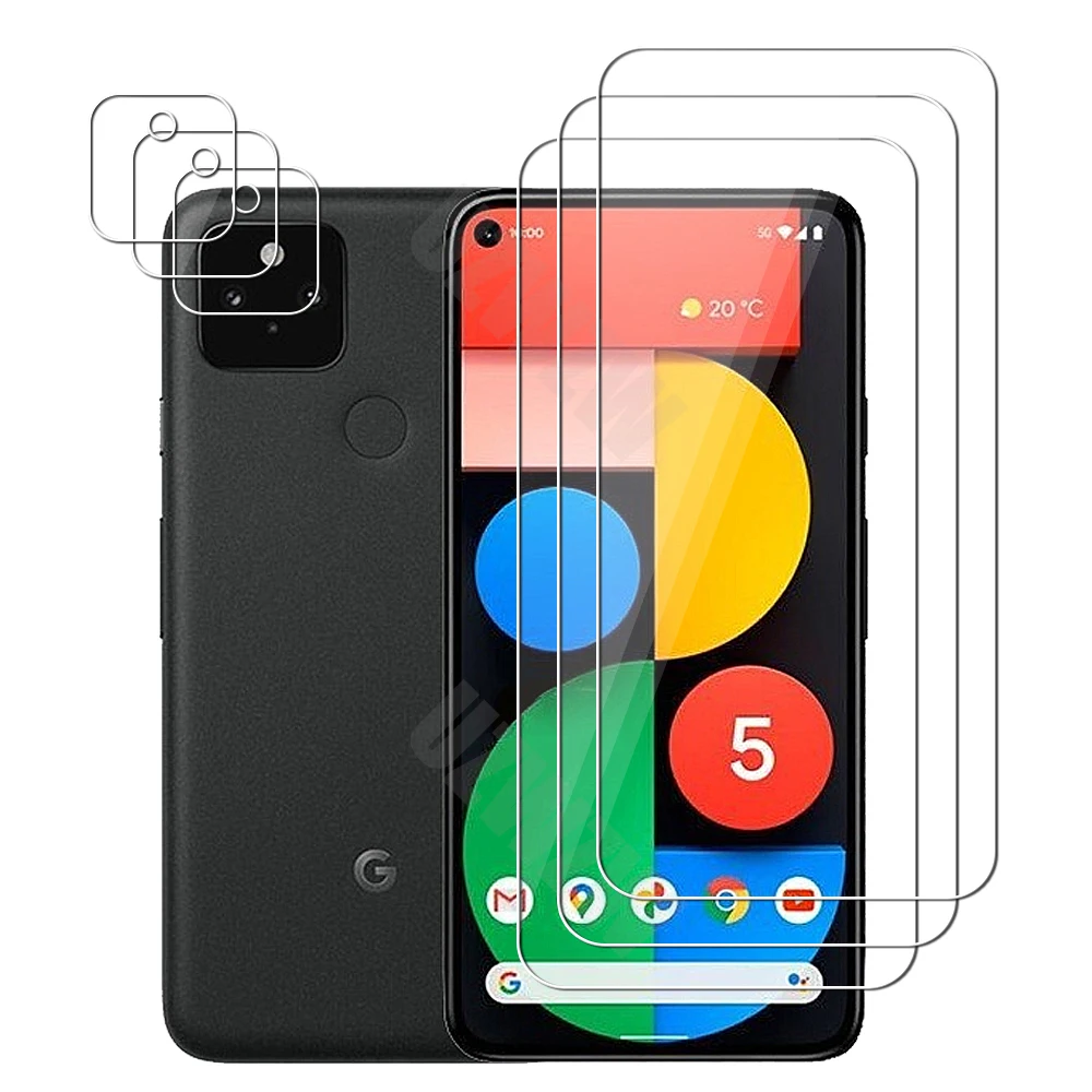 

For Google Pixel 5 (5g) Camera Lens Film and Phone Protective Tempered Glass Screen Protector