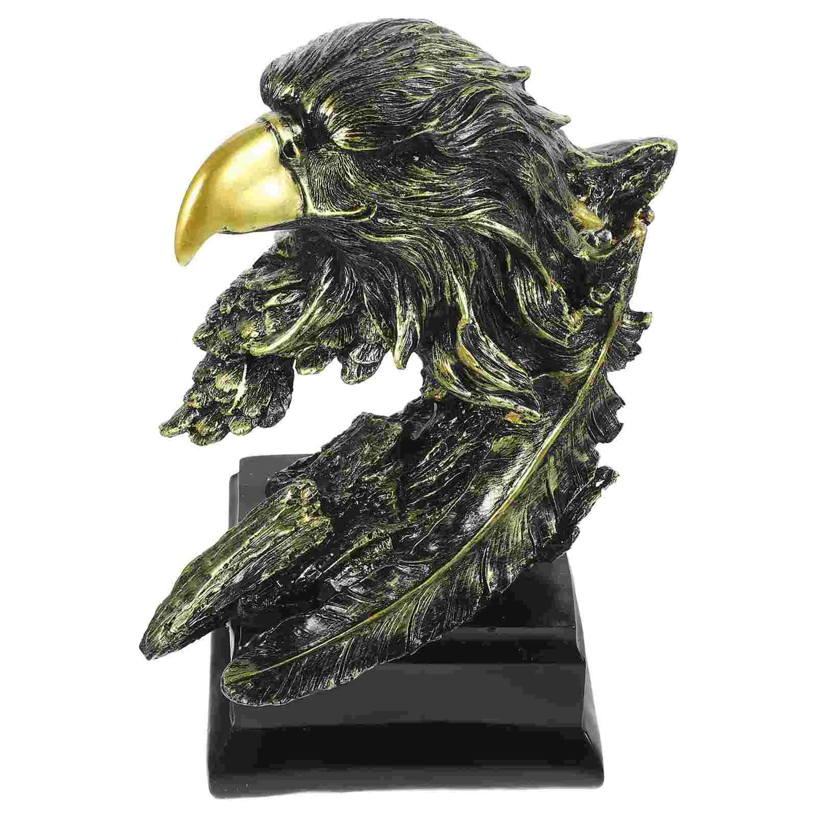 

Vintage Eagle Head Resin Ornament Office Statues Wildlife Animal Figurine Sculpture
