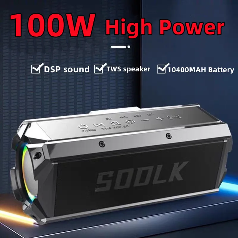 

100W Power Wireless Bluetooth Speakers Portable Sound Column 360 Stereo Surround Subwoofer Home Theater Audio System TWS Boombox
