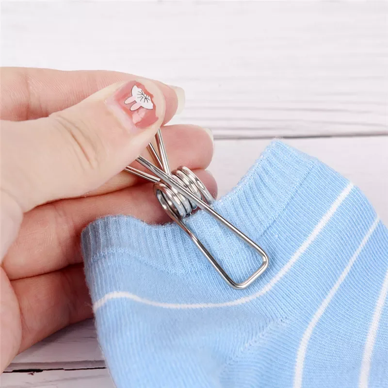 

20Pcs/lot Stainless Steel Clothes Pegs Hanging Clothes Pins Beach Towel Clips Household Bed Sheet Clothespins Wholesale