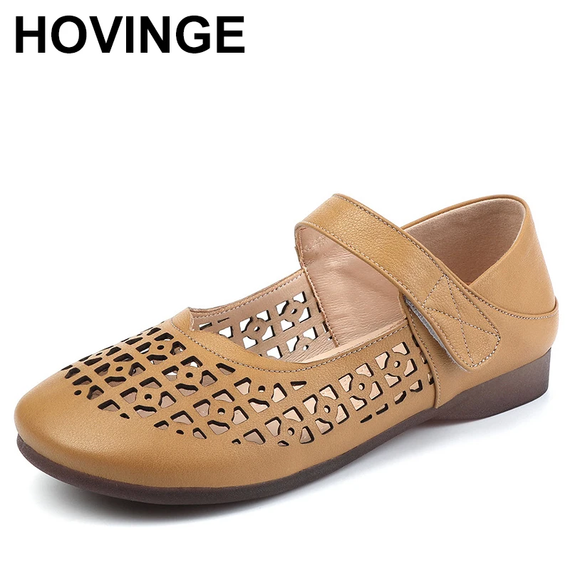 Сандалии женские из натуральной кожи босоножки на плоской подошве Нескользящие