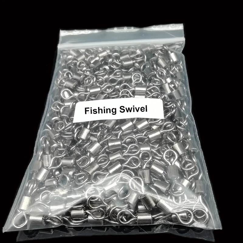 

New Hot 50PCS Fishing Barrel Bearing Rolling Swivel Solid Ring Fishing Tackle Accessories Fish Tool Pesca Snap Link Peche