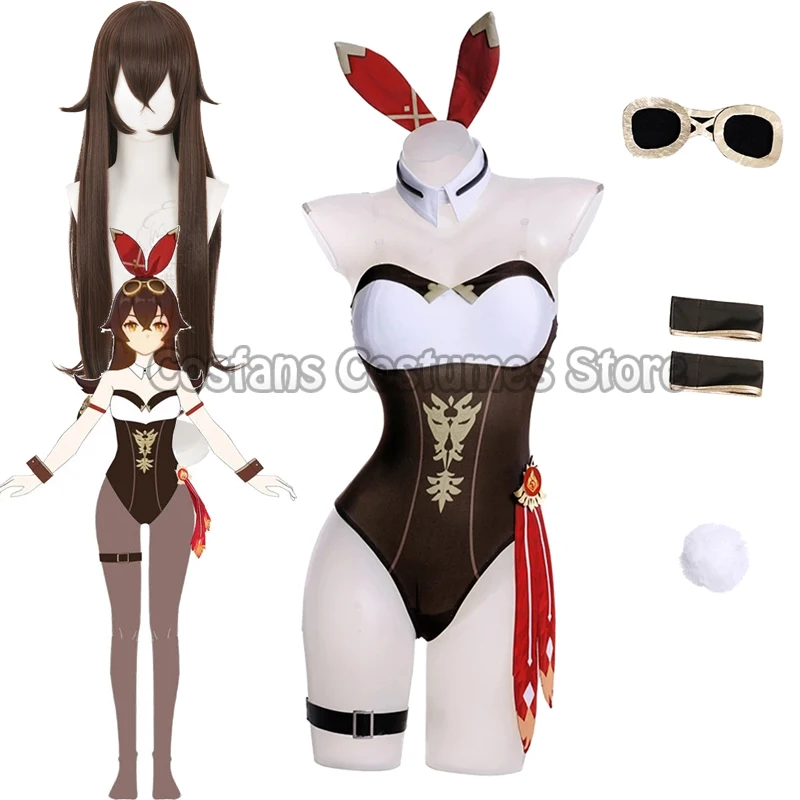 

Женский костюм для косплея Эмбер Genshin Impact, парик Эмбер Банни, женский сексуальный костюм на Хэллоуин