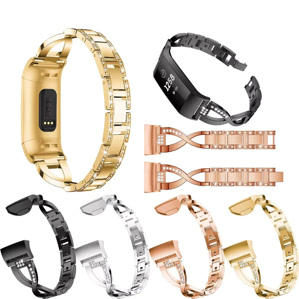 

new Metal Straps for Fitbit Charge 3 Band Stainless Steel Bracelet Smart Watch Wrist band For Fitbit charge 3 Accessories correa
