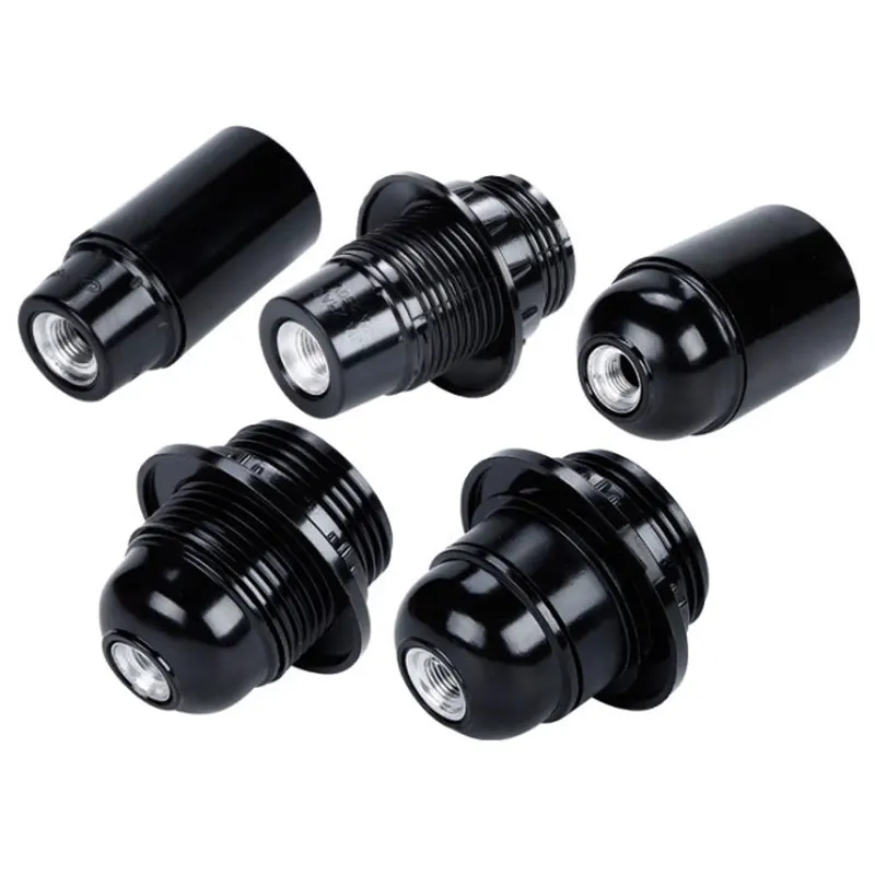 

1PC Lamp Base DIY E14 Lamp Bulb Holder Base E27 Socket Black Plastic Lighting Accessory