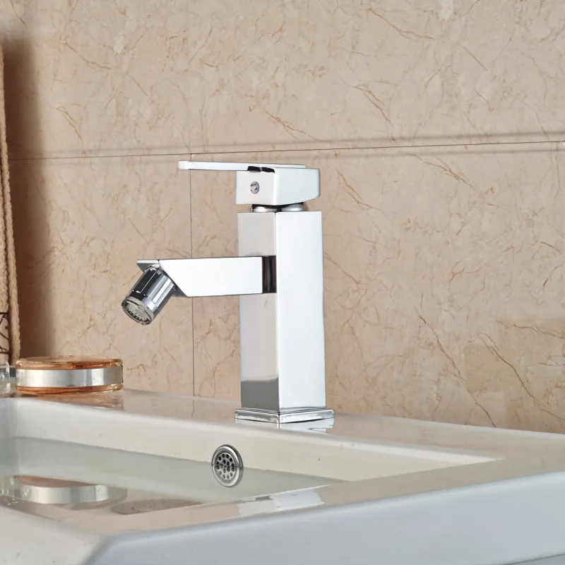

LED 3 Color Changing Bathroom Bidet Faucet Deck Mount Single Handle Brass Washbasin Mixer Tap Chrome Finish