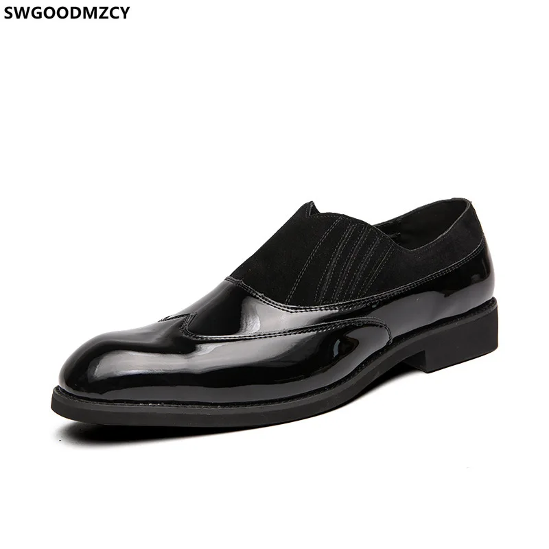 

Patent Leather Casual Shoes Italiano Office 2023 Loafers for Men Oxford Shoes Man Slip on Shoes Men Business Suit Мужские туфли
