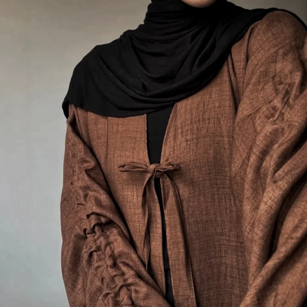 Марокканское Ид Рамадан Мубарак Открытое Абая Мусульманское Платье Макси Дубай