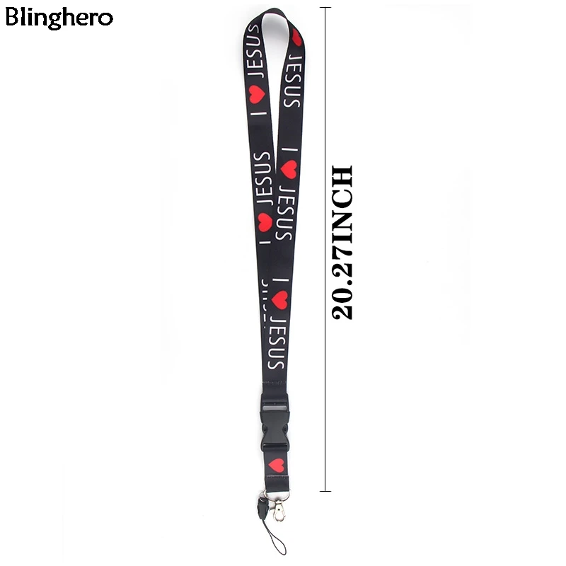 Фото Ремешок Blinghero I Love Jesus с крутым буквенным принтом, держатель для телефона, шейные ремни, стильный ремешок, подарок для друзей №2