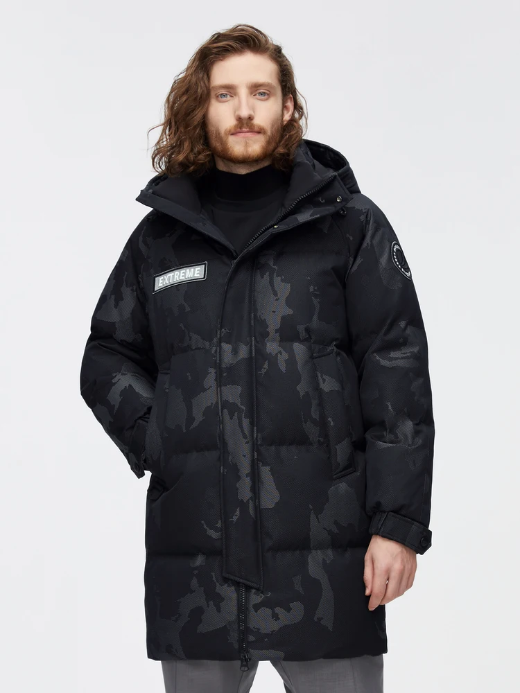 

Bosideng winter new men outdoor extreme cold medium long windproof waterproof wear-resistant hooded goose down jacket B20142303