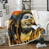 reggae singer bob marley weed skinny bedspread throw bed blanket sofa chair rest bed linen home indoor blanket adult children 05