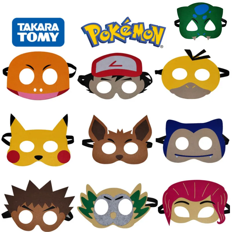 

Pokemon Anime Figures Pikachu Cute Mask Felt Personality Eye Mask Birthday Party Eye Mask Cosplay Pokémon Children Toys Gift