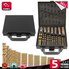 99 шт. высокое качество 1,5-10 мм набор сверл с титановым покрытием HSS и чехол, пластиковый набор инструментов для сверления дерева и металла