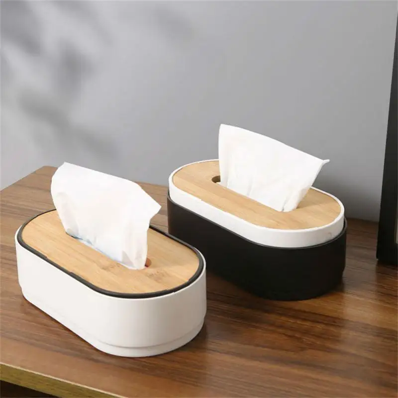 

Floating Cover Tissue Box Wooden Cover Living Room Paper Box Coffee Table Storage Box Kawaii Creative Tissue Container Lifting