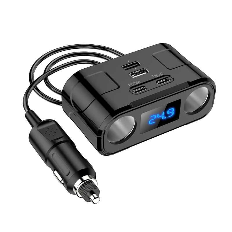 

Portable 4-in-1 USB C Car PD+QC3.0 Quick Charge, 4 Port Double Type-C & USB for 12V-24V Trucks Car Drop Shipping