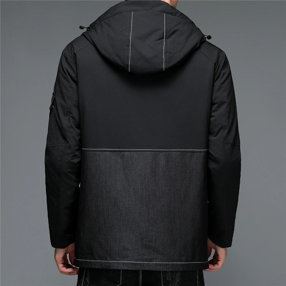 COODRONY Brand 90% Gray Duck Down Jacket Men Clothing Winter New Arrival Fashion Thick Warm Denim Coat Big Pocket Overcoat Z8175