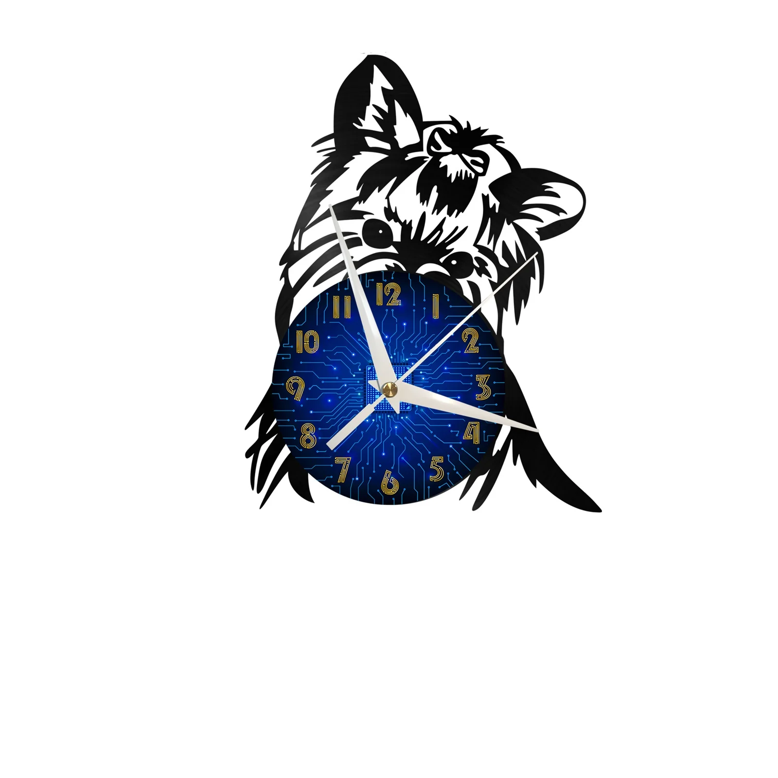

Yorkshire Terrier Dog 12 Inch Vinyl Record Wall Clock Battery Operated Silent Non-Ticking