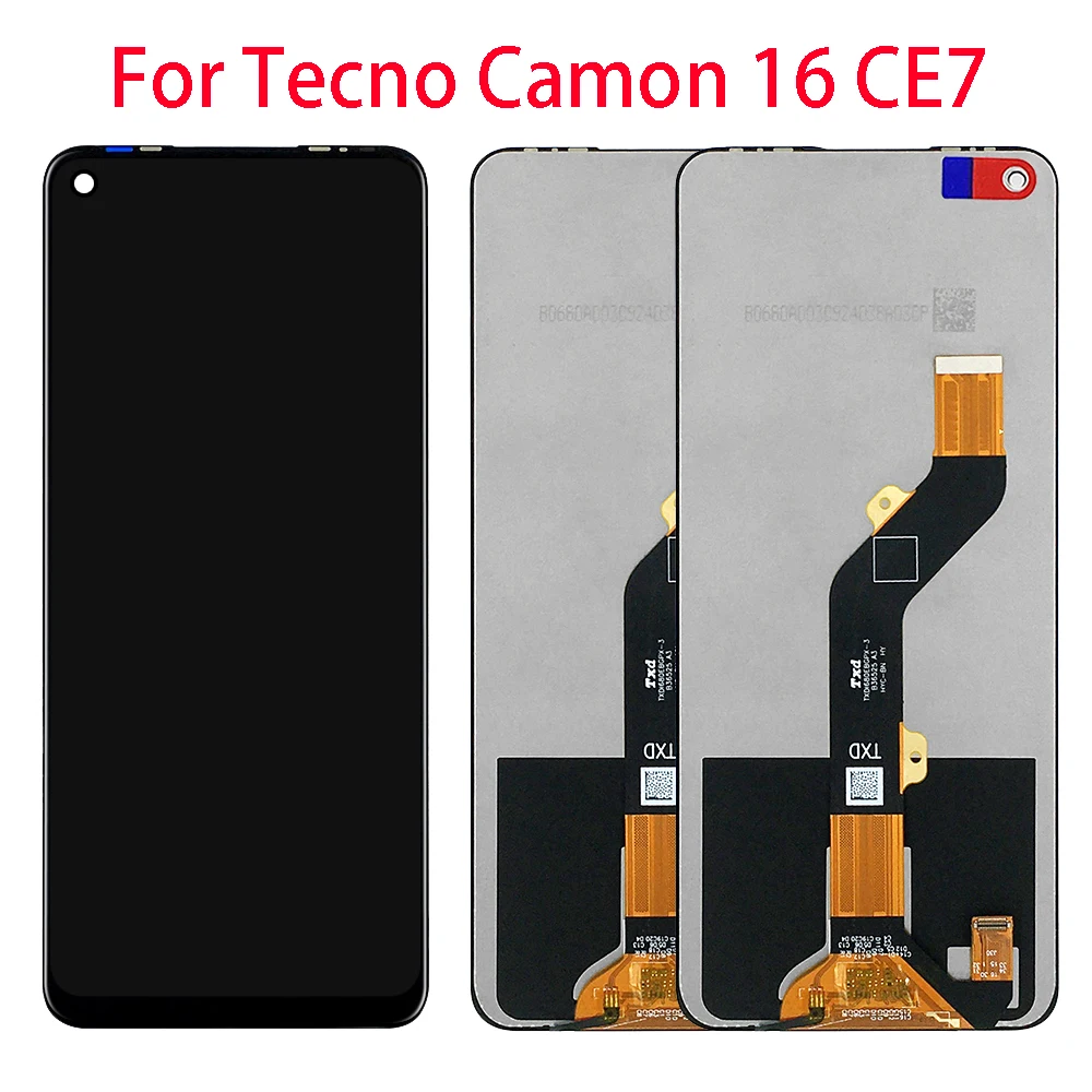 

100% Tested Black 6.8 inch Full LCD For Tecno Camon 16 CE7 CE7j CE9h Display Touch Screen Digitizer Assembly Panel Replacement