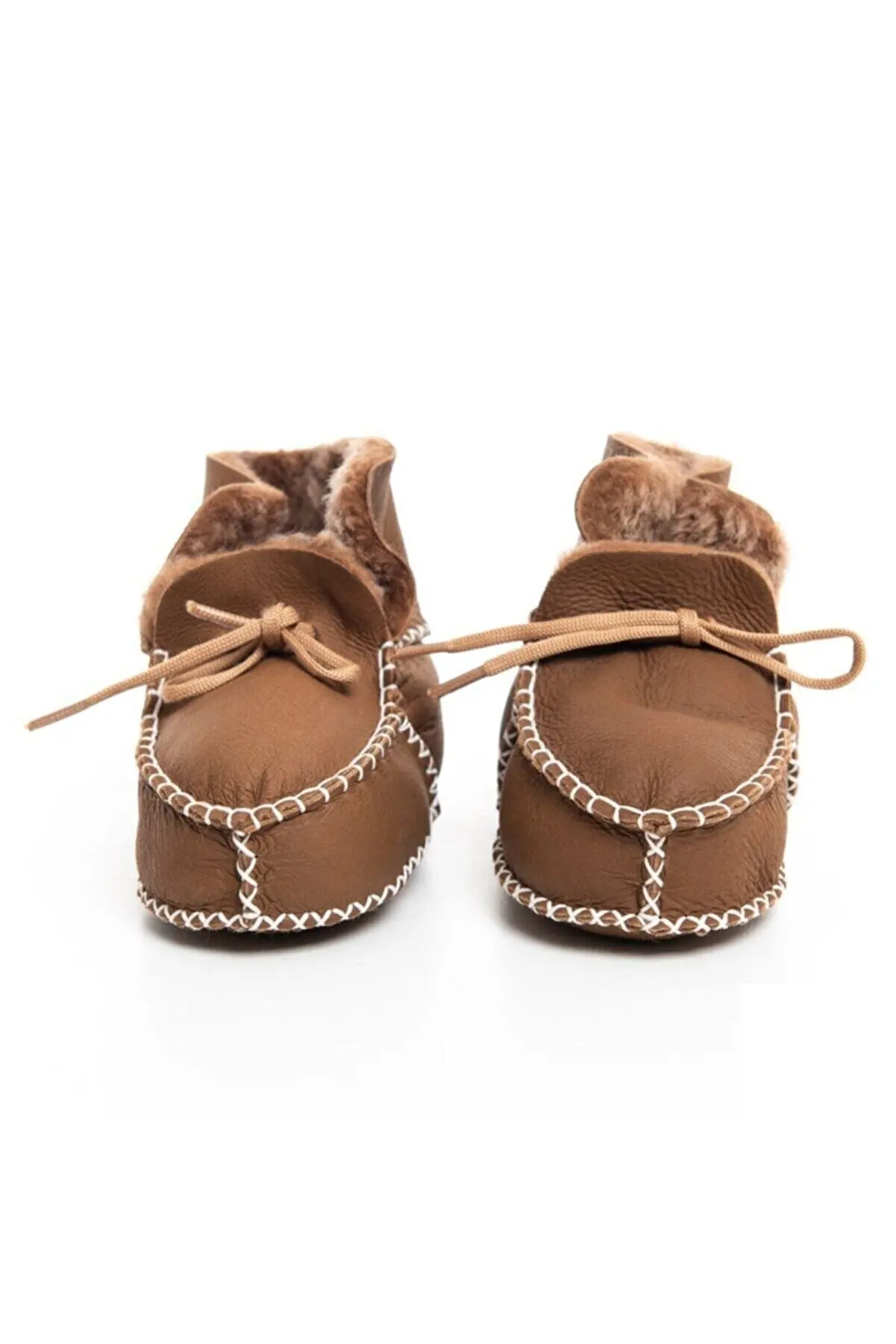 

Unisex Brown Baby Organic Leather Booties Brown leather Booties Baby Casual Shoes Infant Toddler Bowknot Non-slip Rubber Soft-So