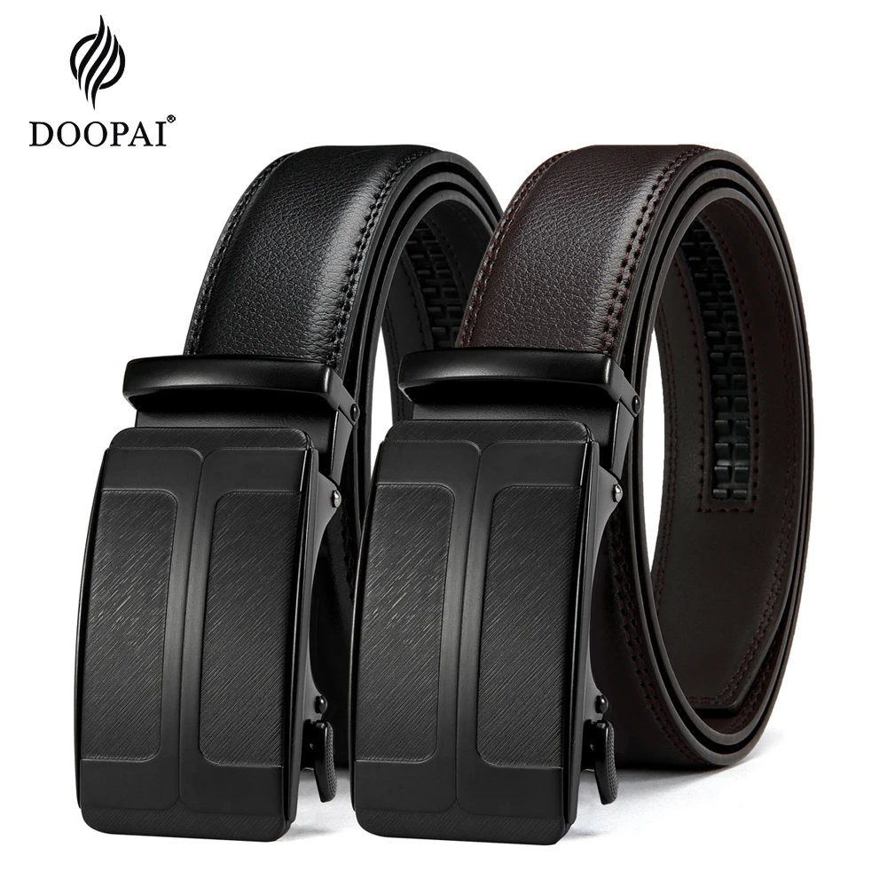 DOOPAI Mens Leather Belt Fashion Belt Genuine Leather Belts Luxury Belt For Men Belt Male Strap Male Metal Automatic Buckle