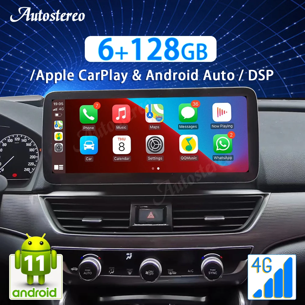 

12.3For Honda Accord 10 2018+ Car Radio Android GPS Navigatio Multimedia Player Autostereo Headunit Tape Recorder Carplay IPS HD