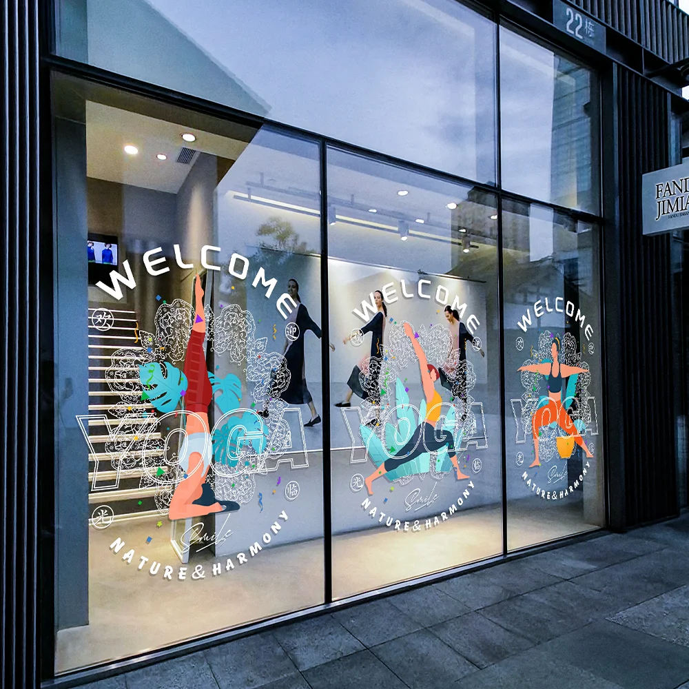 QiAds на заказ наклейки для украшения стеклянных дверей спортзала плакат