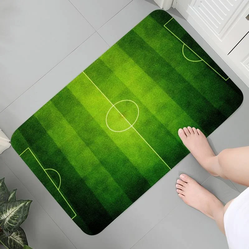 

Children Bedroom Crawling Entrance Carpet Mats Anti-slip Flannel Rug Football Field Grass Lines Area Rugs Room Carpets