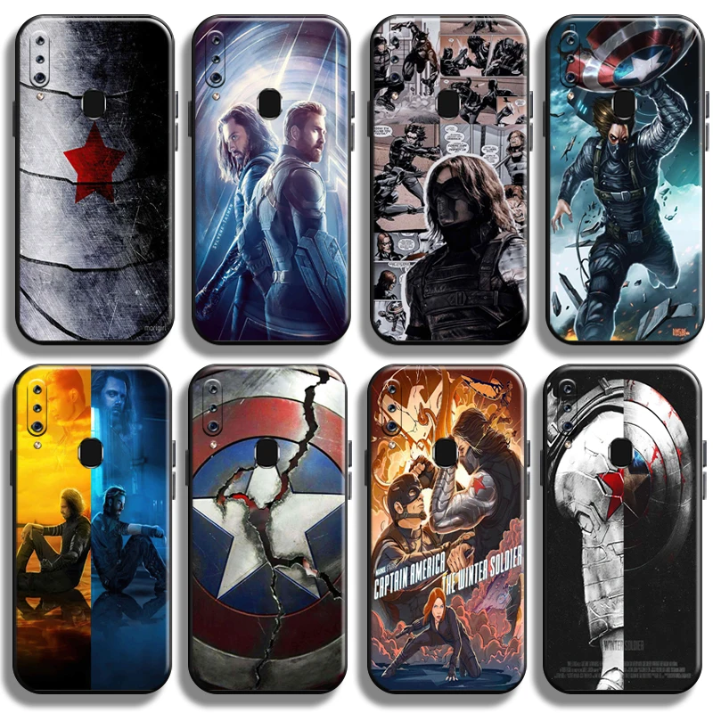 

Captain America Winter Soldier For Samsung Galaxy A60 Phone Case Liquid Silicon Cover Shell TPU Cases Coque Soft Shockproof
