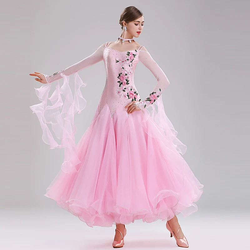 

New Standard Ballroom Waltz Dress Women Tango Foxtrot Dance Dresses 4 Color Modern Dance Costume Competition Dance Wear