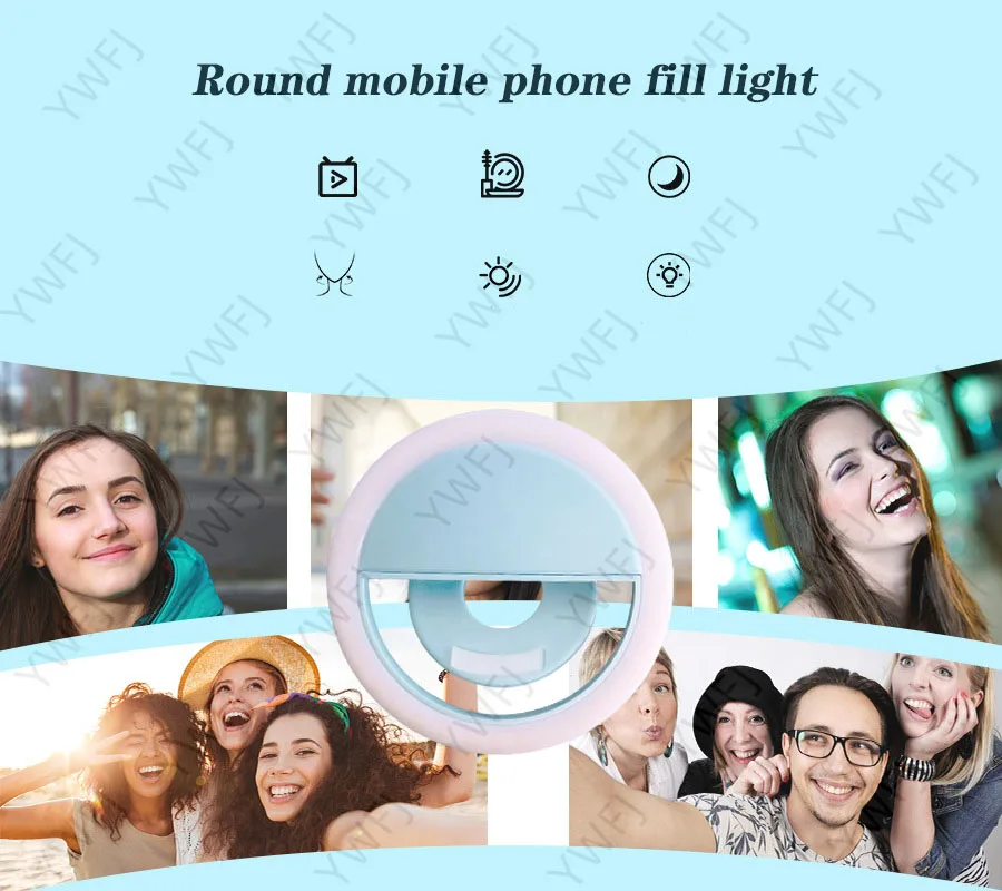 

New 36Bulb Anneau Lumineux LED Avec Chargeur USB Pour Téléphone Portable Lampe Pour Selfie Compatible Avec iPhone Samsung Xiaomi