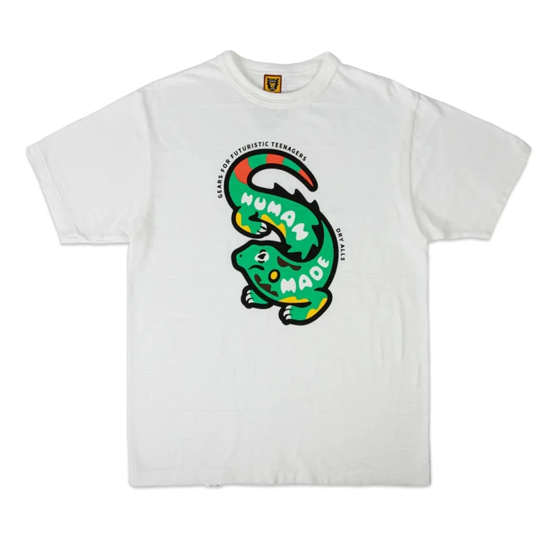 

New Print HUMAN MADE T Shirt Men Women Miami Animal Graphic Limited T-shirt Slub Cotton Top Tees For Men y2k