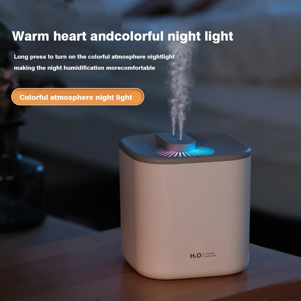 

3L Desktop Mist Maker Timing Mini Humidifier USB Charging Spray Humidifier Colorful LED Atmosphere Light for Home Office Bedroom