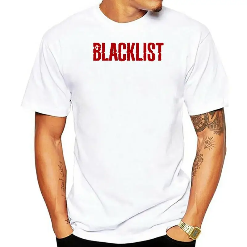 

Новая модная дизайнерская футболка, новинка, Черная Мужская футболка с логотипом «черный список» для ТВ-шоу, летняя стильная повседневная о...