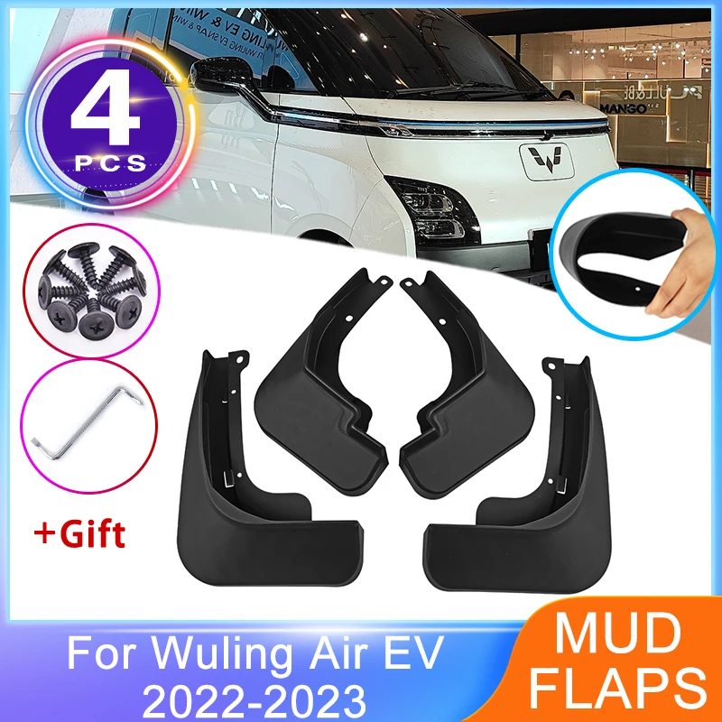 

4pcs Fender For Wuling Air EV MG Comet 2022 2023 Front Rear Mudguards Splash Guards Car-styling Upgrade Mud Flap Car Accessories