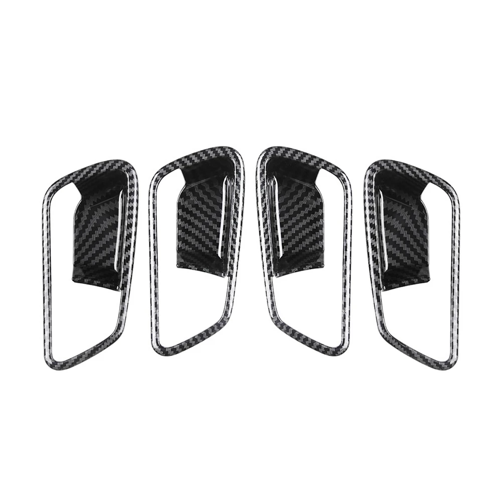 

4Pcs Carbon Fiber Interior Mouldings Inner Door Handle Bowl Panel Decoration Cover Trim for KIA Morning 2020 2021 2022