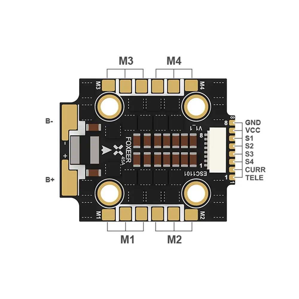 Foxeer Reaper F4 Mini 45A /60A/65A/Slim 60A 128K 4 в 1 ESC BLHeli32 3-8S LIPO DShot1200 для гоночного дрона RC FPV |