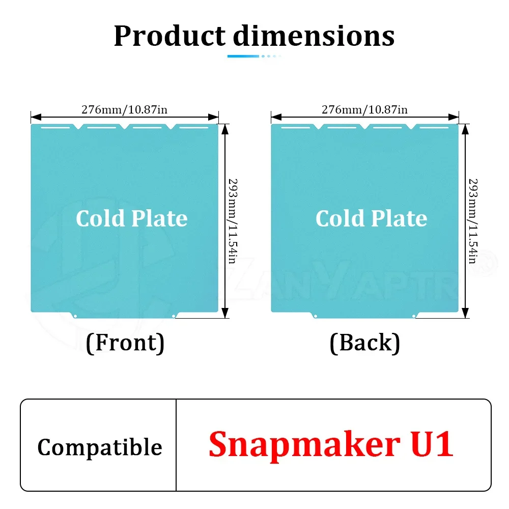 Фото 270x270 мм новая конструкционная пластина для Snapmaker U1, двусторонняя печать, нагревательная платформа, высококачественный лист пружинной стали для деталей Snapmaker U1 №2