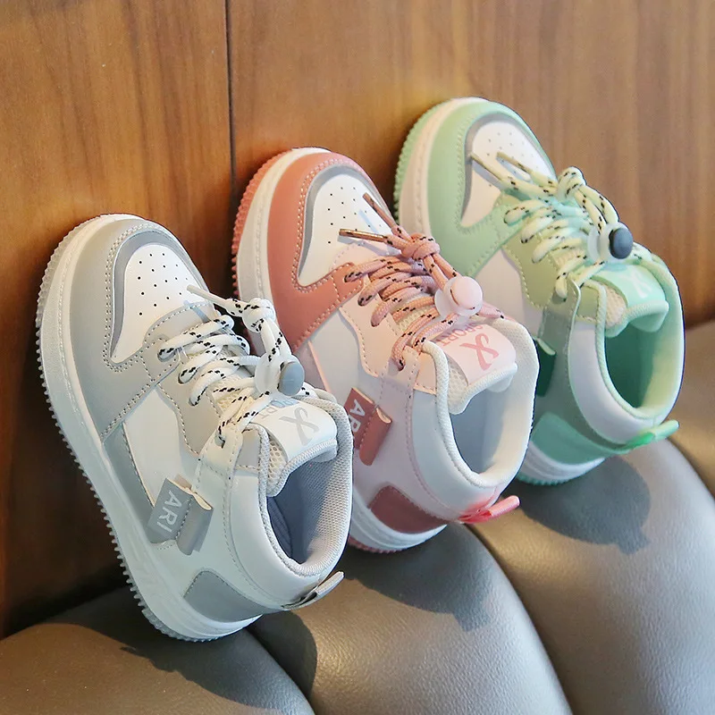

Kids Sports Shoes For Boys Casual Sneakers Spring Autumn New High Top Non Slip Girls Board Shoes Children Soft Soled Baby Shoes