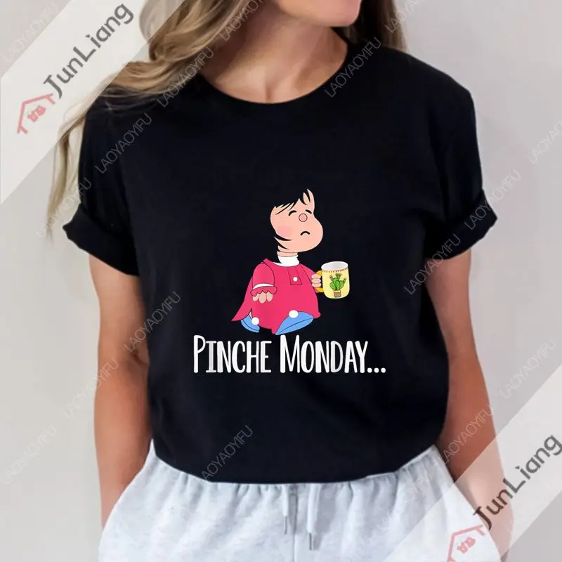 Женская футболка с коротким рукавом и круглым вырезом принтом