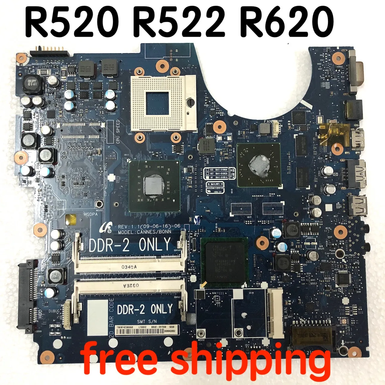 

For Samsung R520 R522 R620 Laptop Motherboard L100H2 BA92-05739A BA92-05739B BA41-01061A Mainboard 100%tested fully work