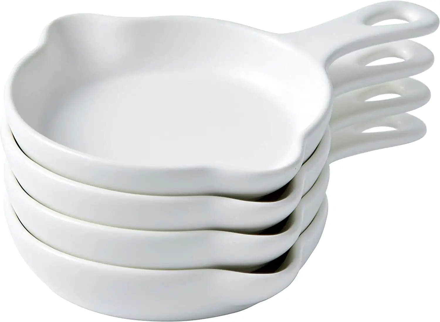 

| Dinner Plates 5" Matte White Ceramic Skillet Serving