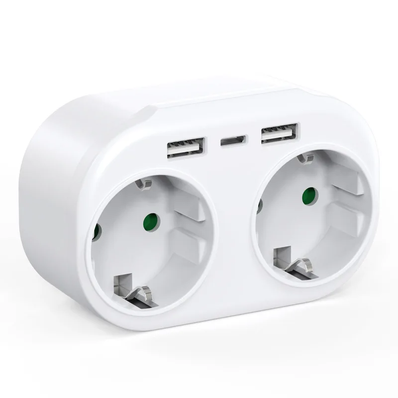 

EU Electrical Socket With 3 USB Ports Euro Power Strip Extension Sockets European Standard Plug Adapter Converter AC Outlet