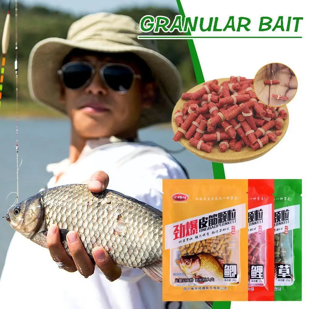 

100PCS Granular Bait 25g Pellets Hook Up Crucian Carp Feed Formula Smell Particle Hollow Food Insect Pesca Set Lure Fishing B0X6