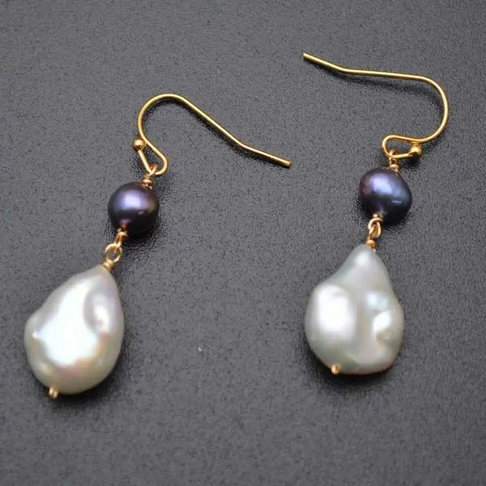 

Natural Baroque Freshwater Pearl Earrings Peacock blue pearls Jewelry Halloween Freshwater Fashion Cultured Women Easter