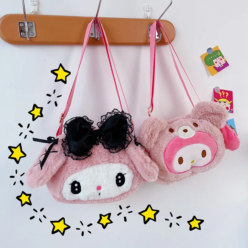 

Новинка Sanrio Kawaii Melody Kuromi сумка-мессенджер на одно плечо креативный плюшевый рюкзак сумка для игрушек подарок игрушка