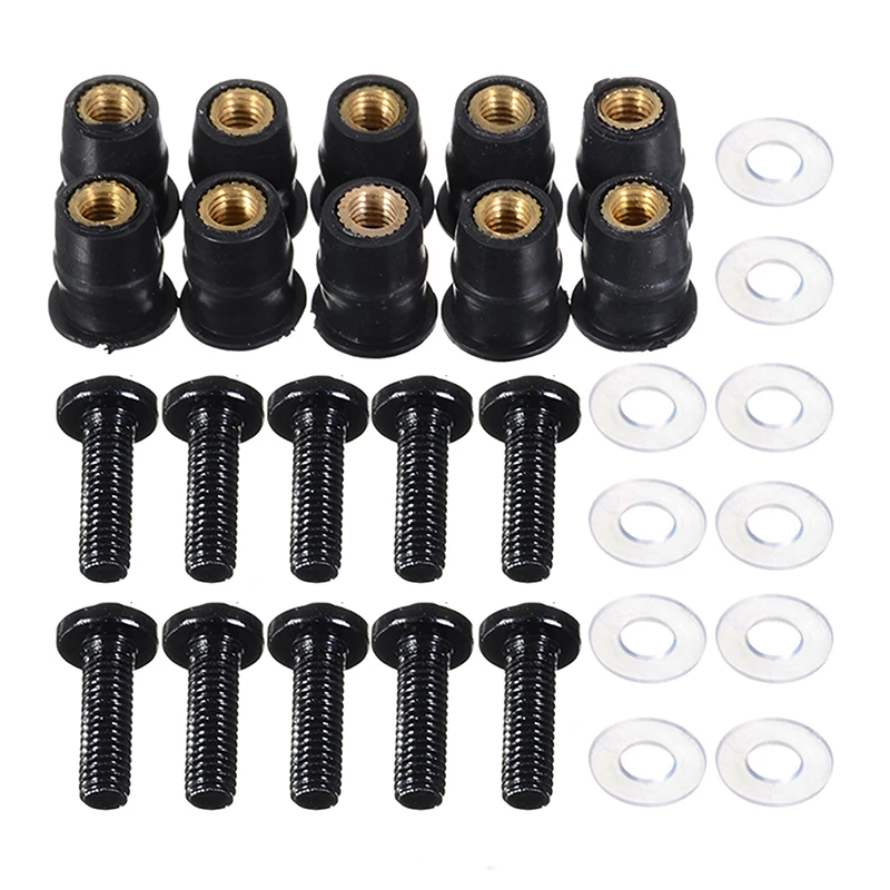 

10PCS M5x16mm Motorcycle Windscreen Windshield Bolts Screws Nut Fastener For Honda Suzuki Yamaha Kawasaki