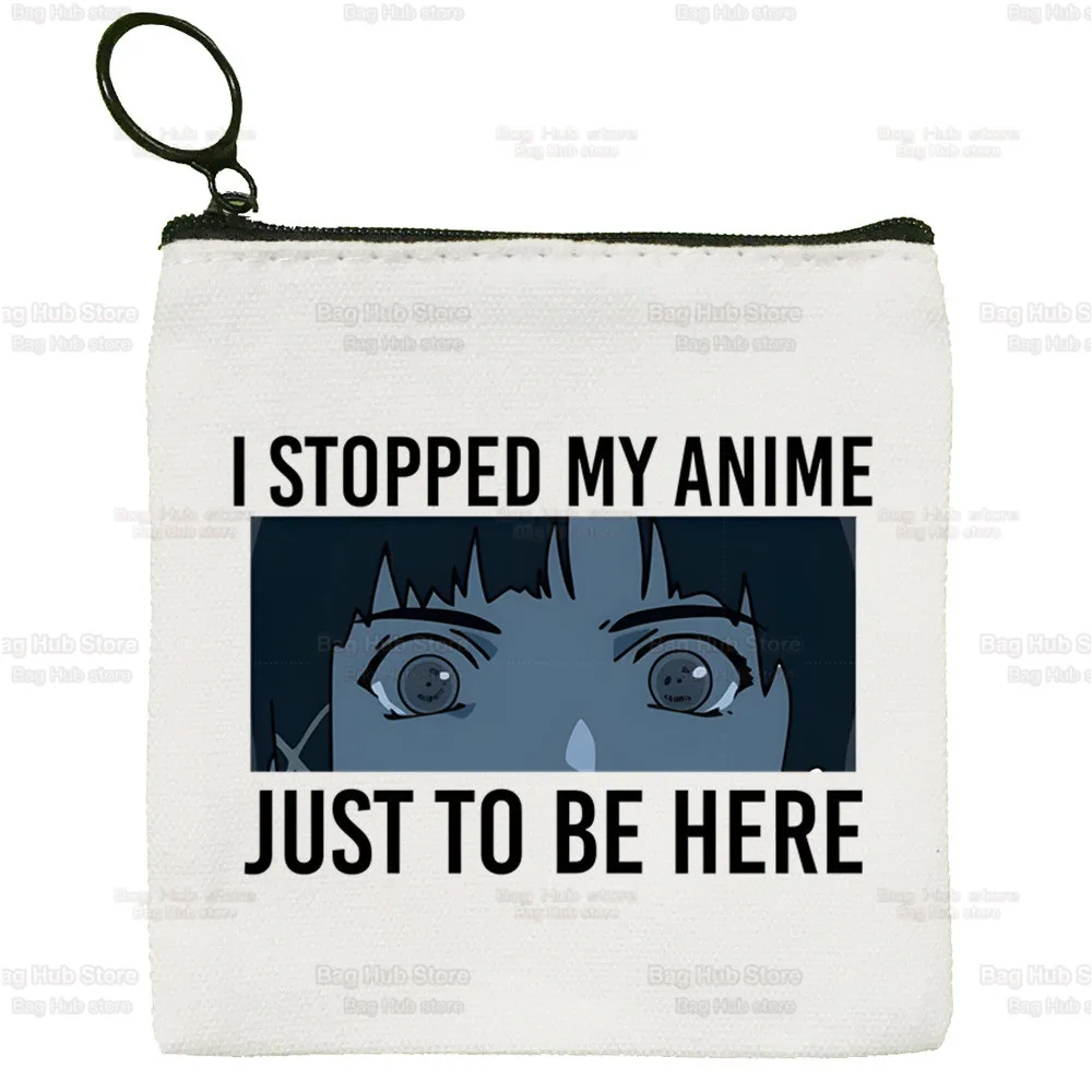 Serial Experiments Lain Cute Mini Coin Purse Canvas Japan Anime Iwakura Manga Student Wallet Coin Case Zipper Female Key Case