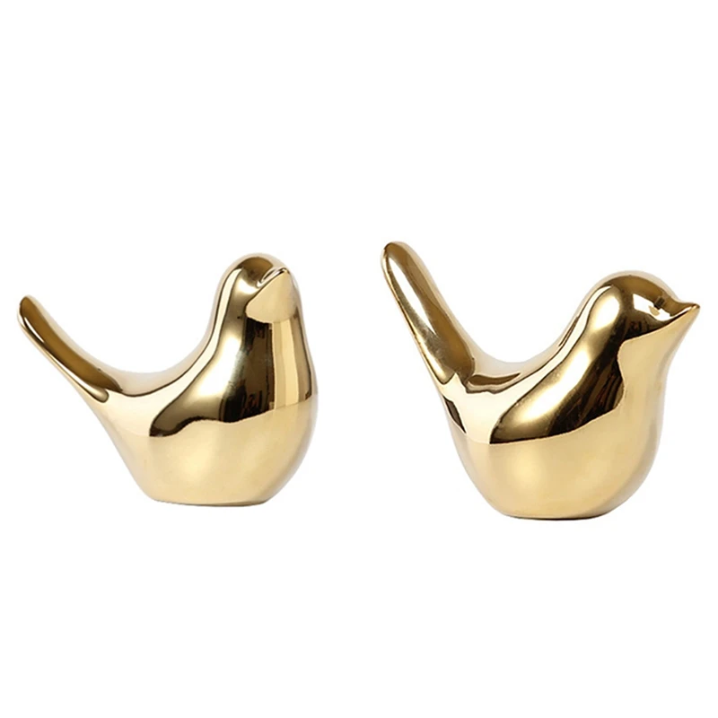 2 шт. статуэтки полярных домиков золотые птицы керамические статуи птиц